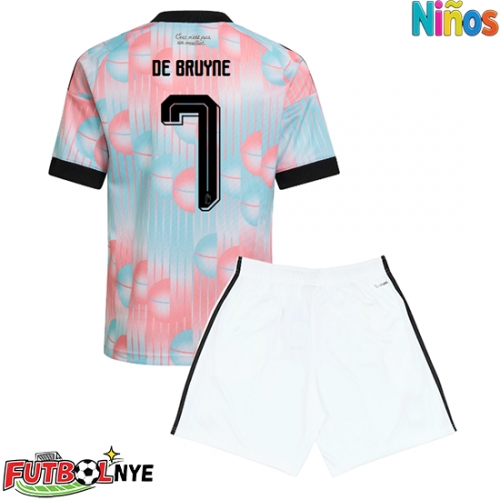 Camiseta Bélgica Kevin De Bruyne #7 Visitante Equipación para niños Mundial 2026 manga corta (+ pantalones cortos)